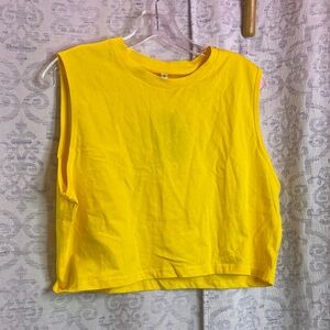 Bright Yellow Sleeveless Crop Top
